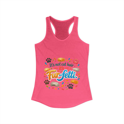 Fur-Fetti Cat Women's Racerback Tank