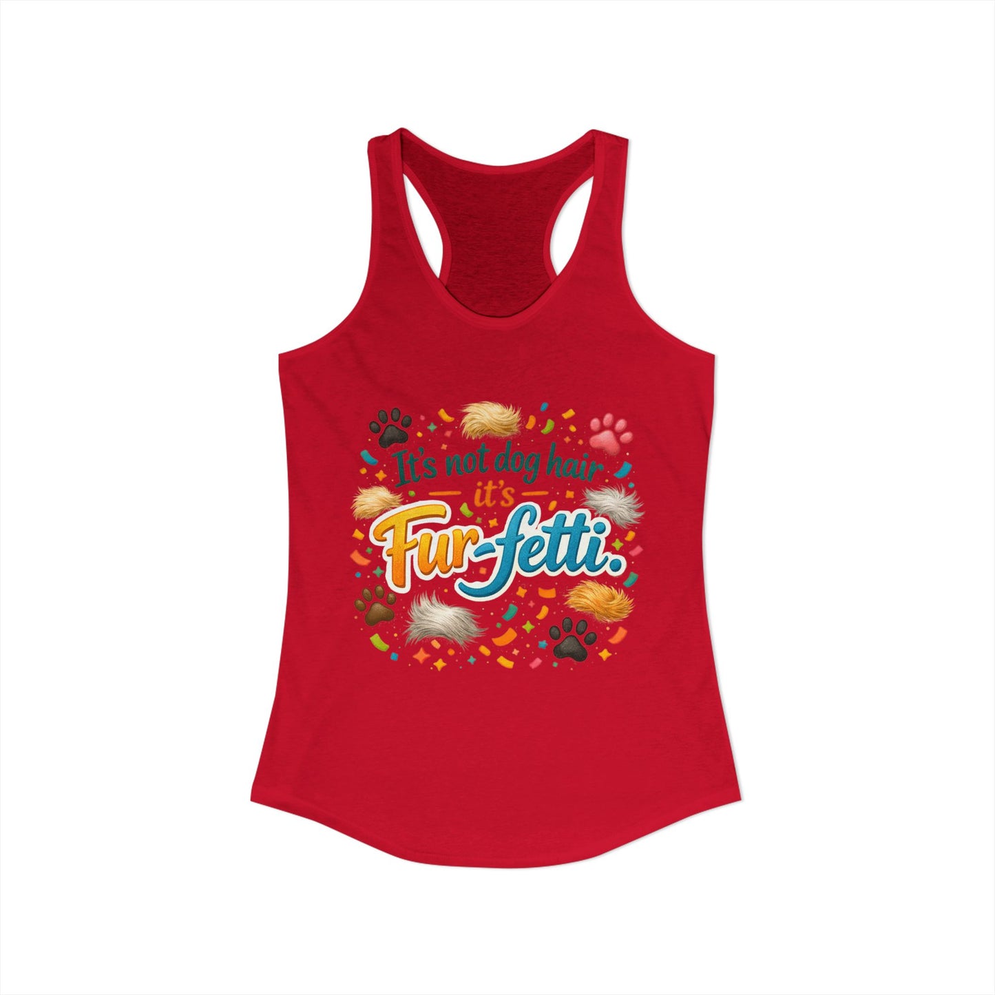 Fur-Fetti Dog Women's Racerback Tank