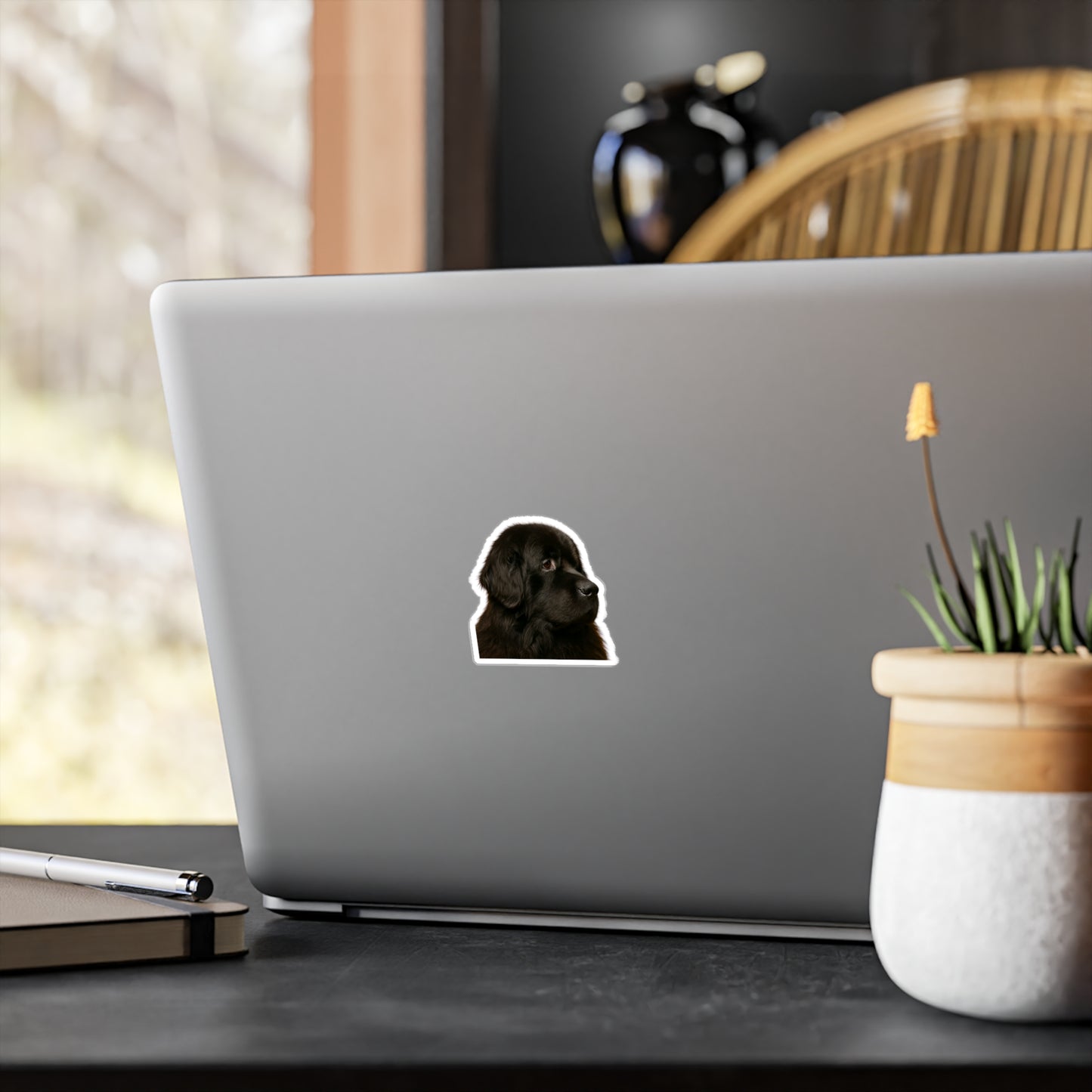 Newfie Head Vinyl Decal