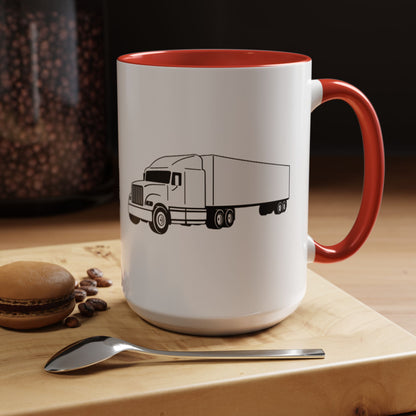 Semi Truck 2-Tone Coffee Mug