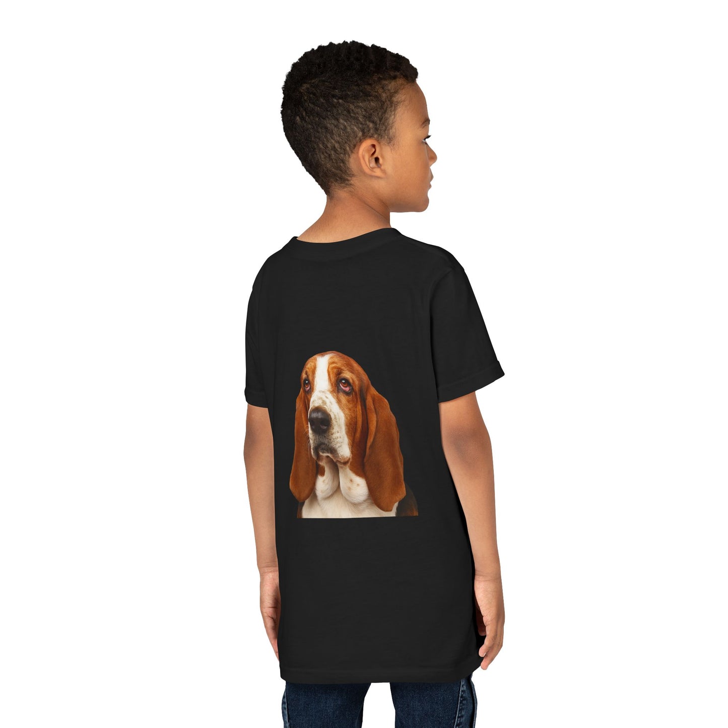 Basset Head Youth Unisex Short Sleeve Crewneck Tee