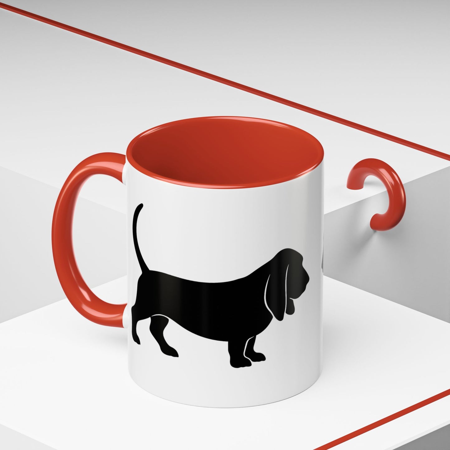 Basset Silhouette 2-Tone Coffee Mug