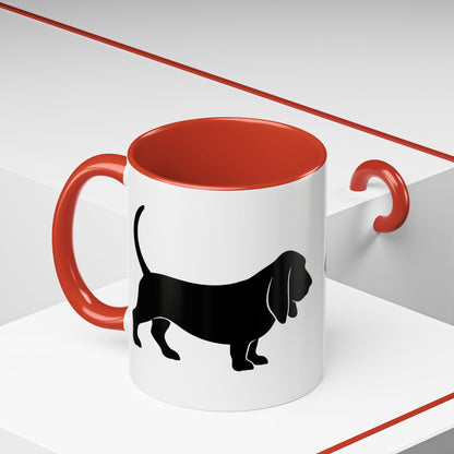 Basset Silhouette 2-Tone Coffee Mug