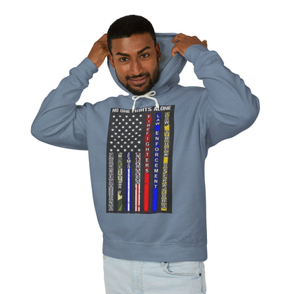 No One Fights Alone Unisex Lightweight Hoodie