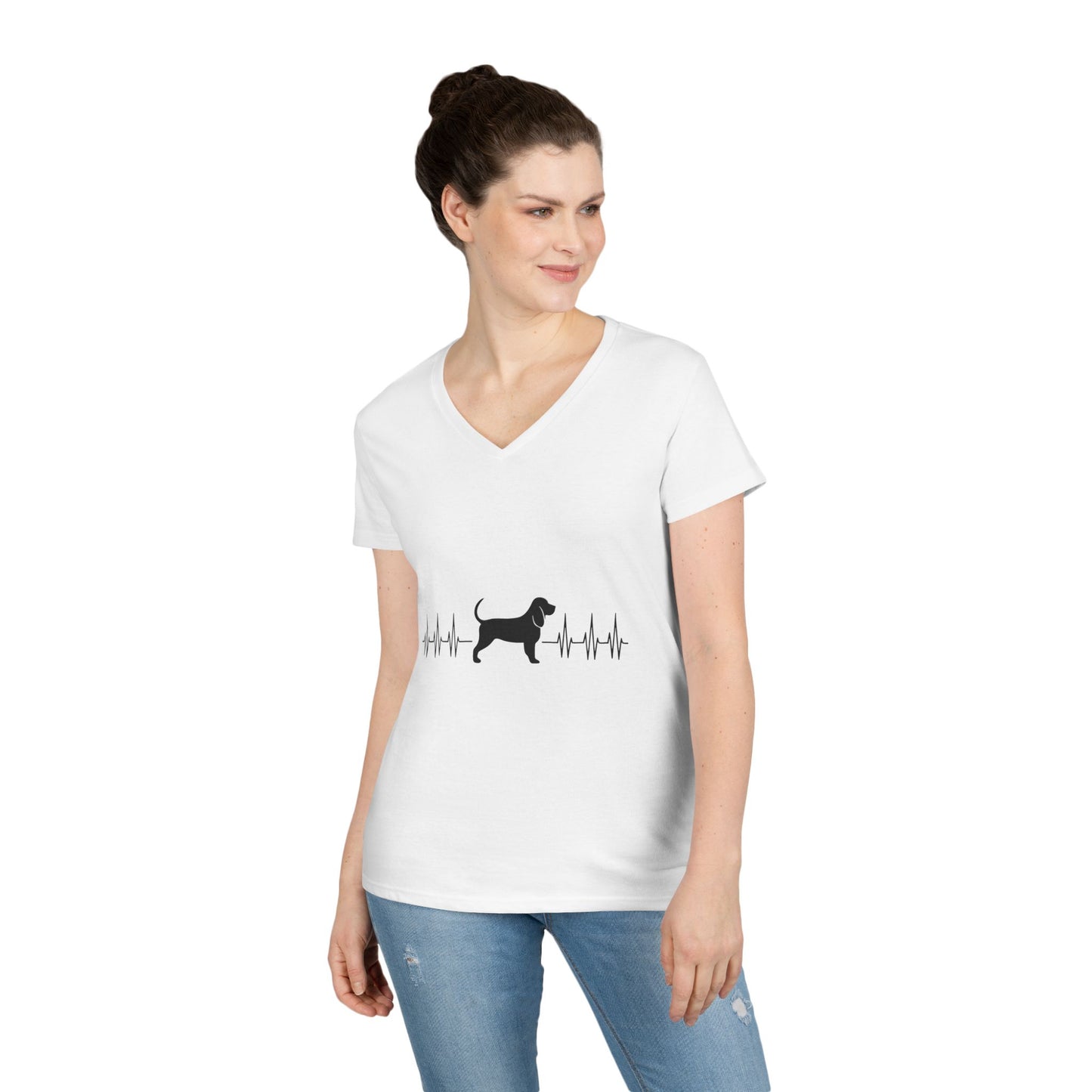 My Heart Beats For Bloodhounds Women's V-Neck T-Shirt