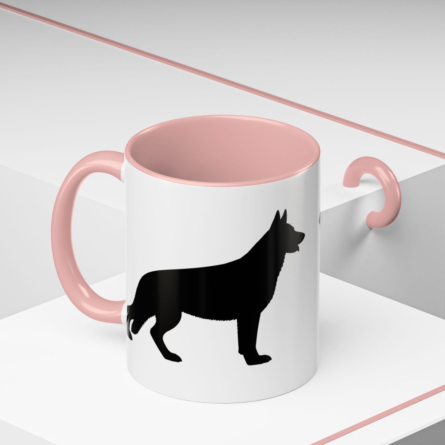 German Shepherd Silhouette 2-Tone Coffee Mug