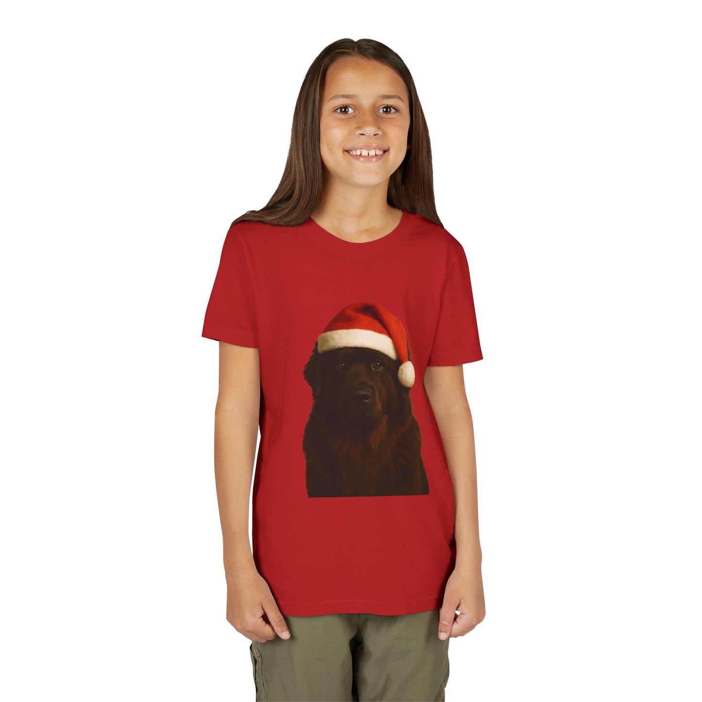 Santa Paws Newfie Youth Unisex Short Sleeve Crewneck Tee