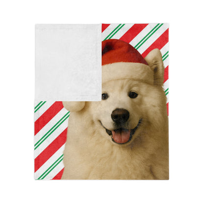 Santa Paws Samoyed Velveteen Microfiber Blanket