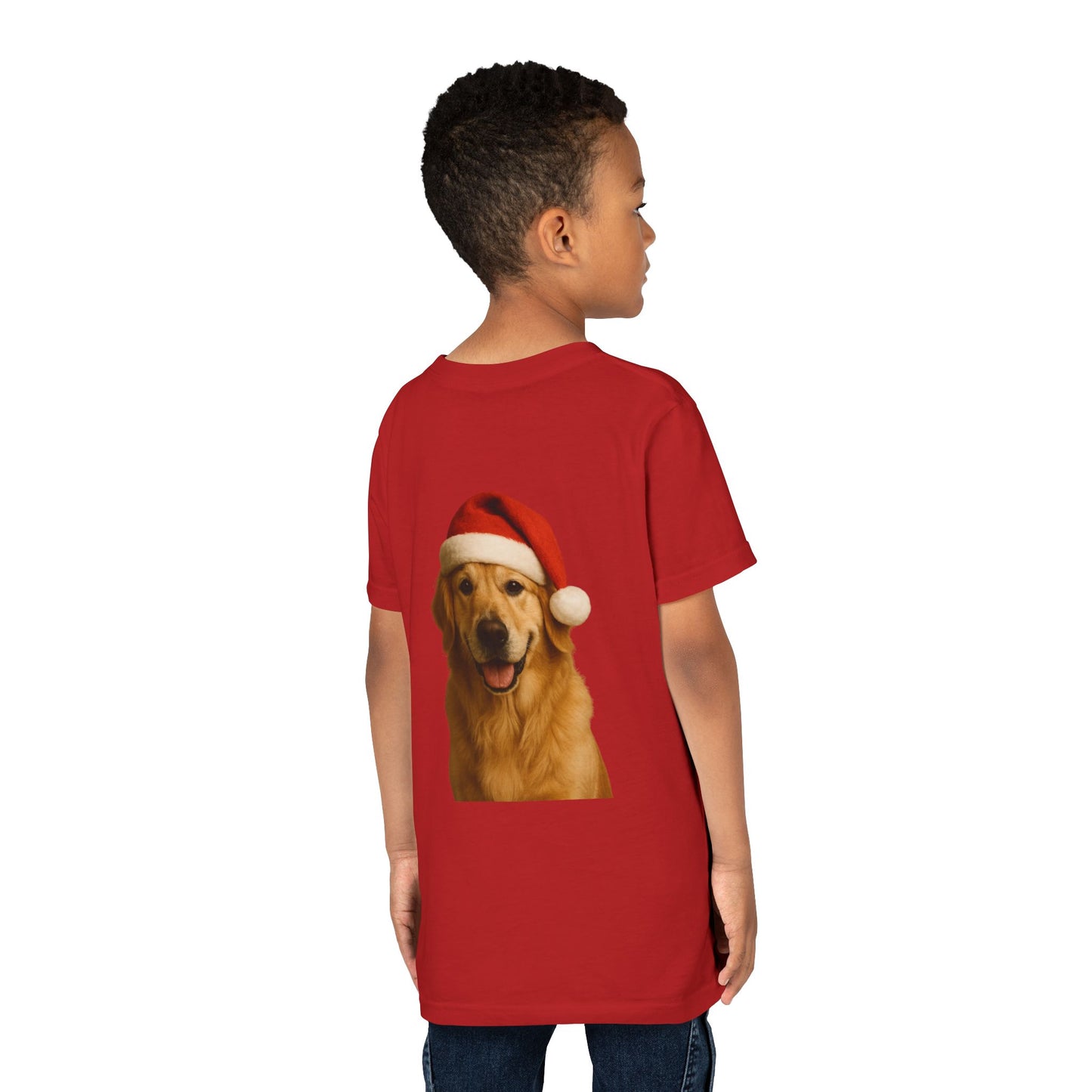 Santa Paws Golden Youth Unisex Short Sleeve Crewneck Tee