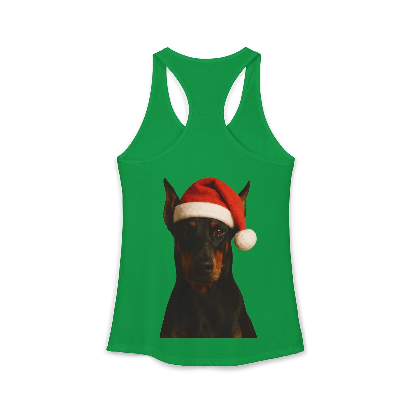 Santa Paws Doberman Women's Racerback Tank