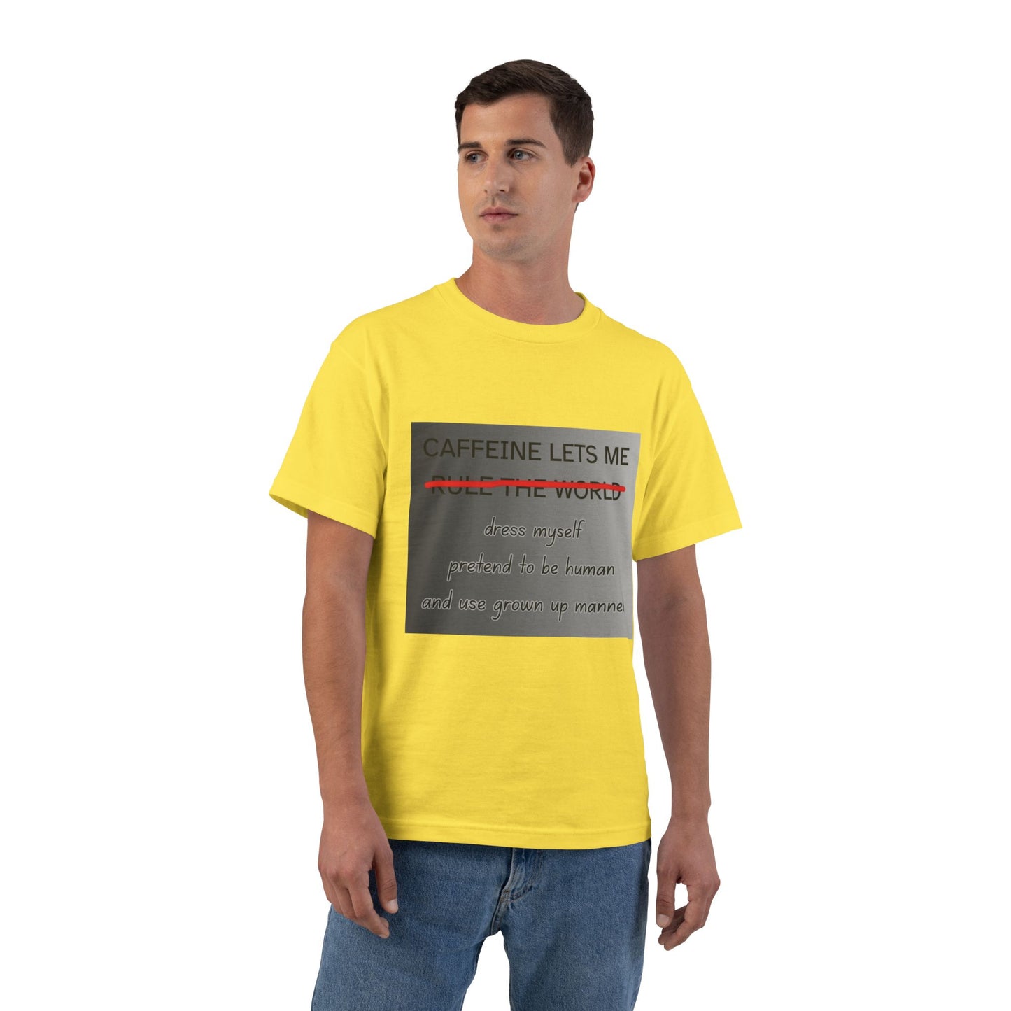 Caffeine Lets Me Men's Short-Sleeve Crewneck Tee