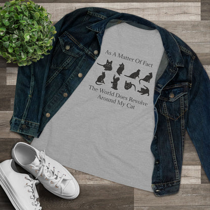 Matter Of Fact Cat Women's Short Sleeve Crewneck Tee