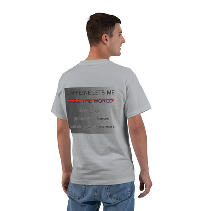 Caffeine Lets Me Men's Short-Sleeve Crewneck Tee