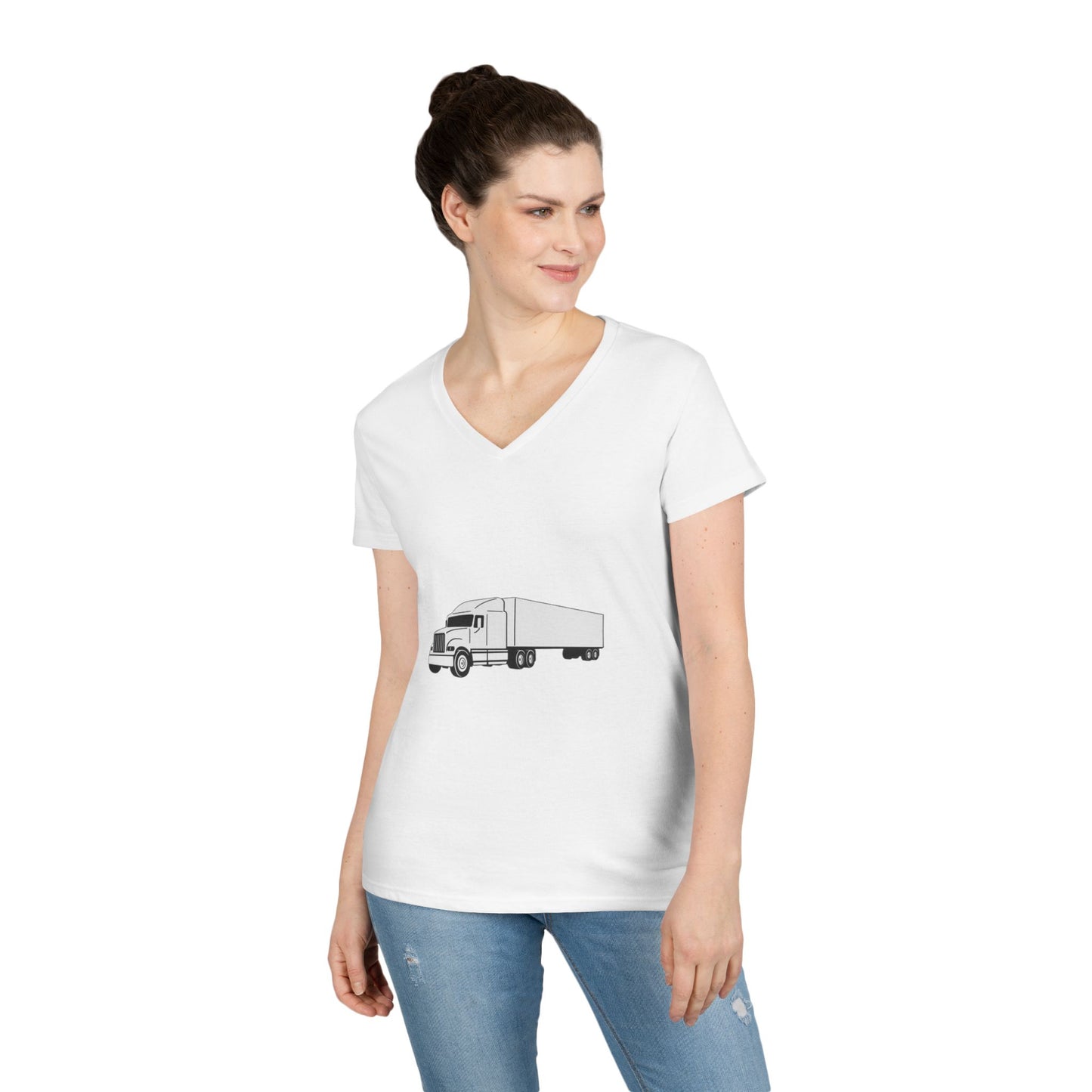 Semi Truck Women's V-Neck T-Shirt