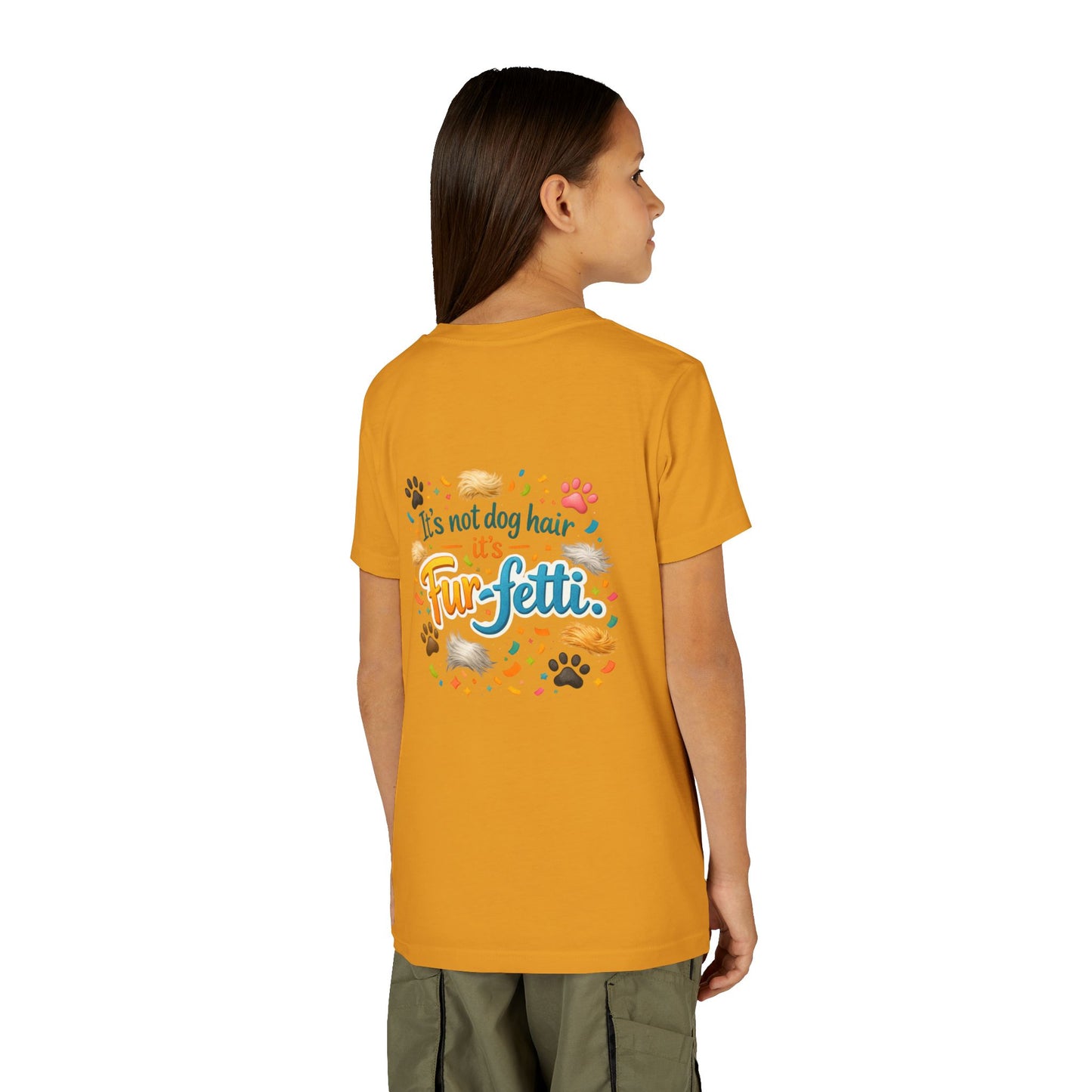 Fur-Fetti Dog Youth Unisex Short Sleeve Crewneck Tee