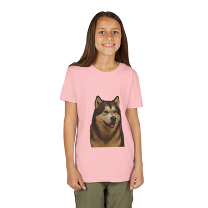 Malamute Head Youth Unisex Short Sleeve Crewneck Tee