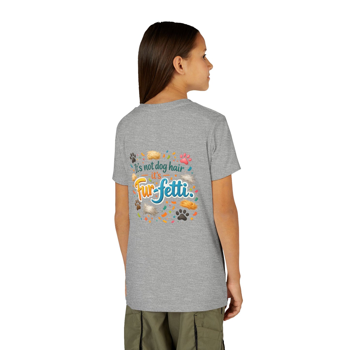 Fur-Fetti Dog Youth Unisex Short Sleeve Crewneck Tee