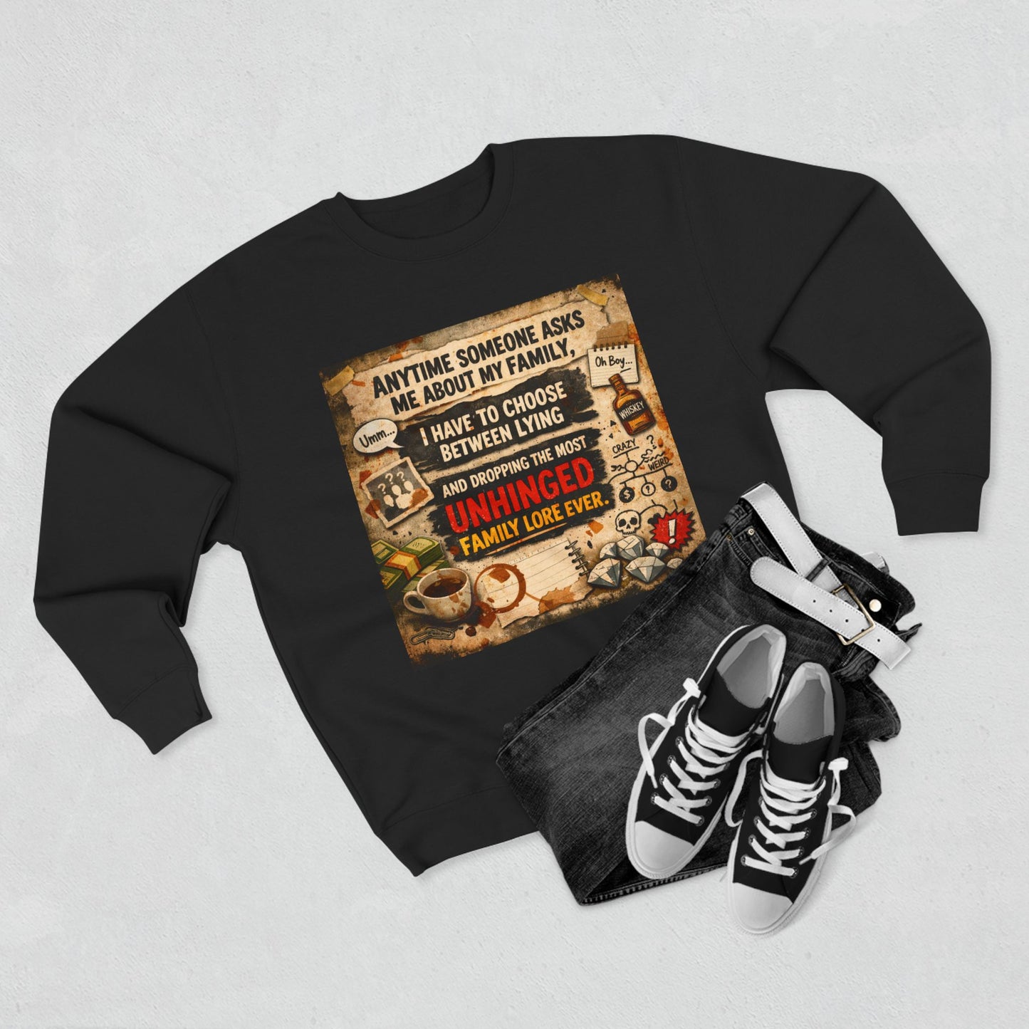 Unhinged Family Unisex Crewneck Sweatshirt