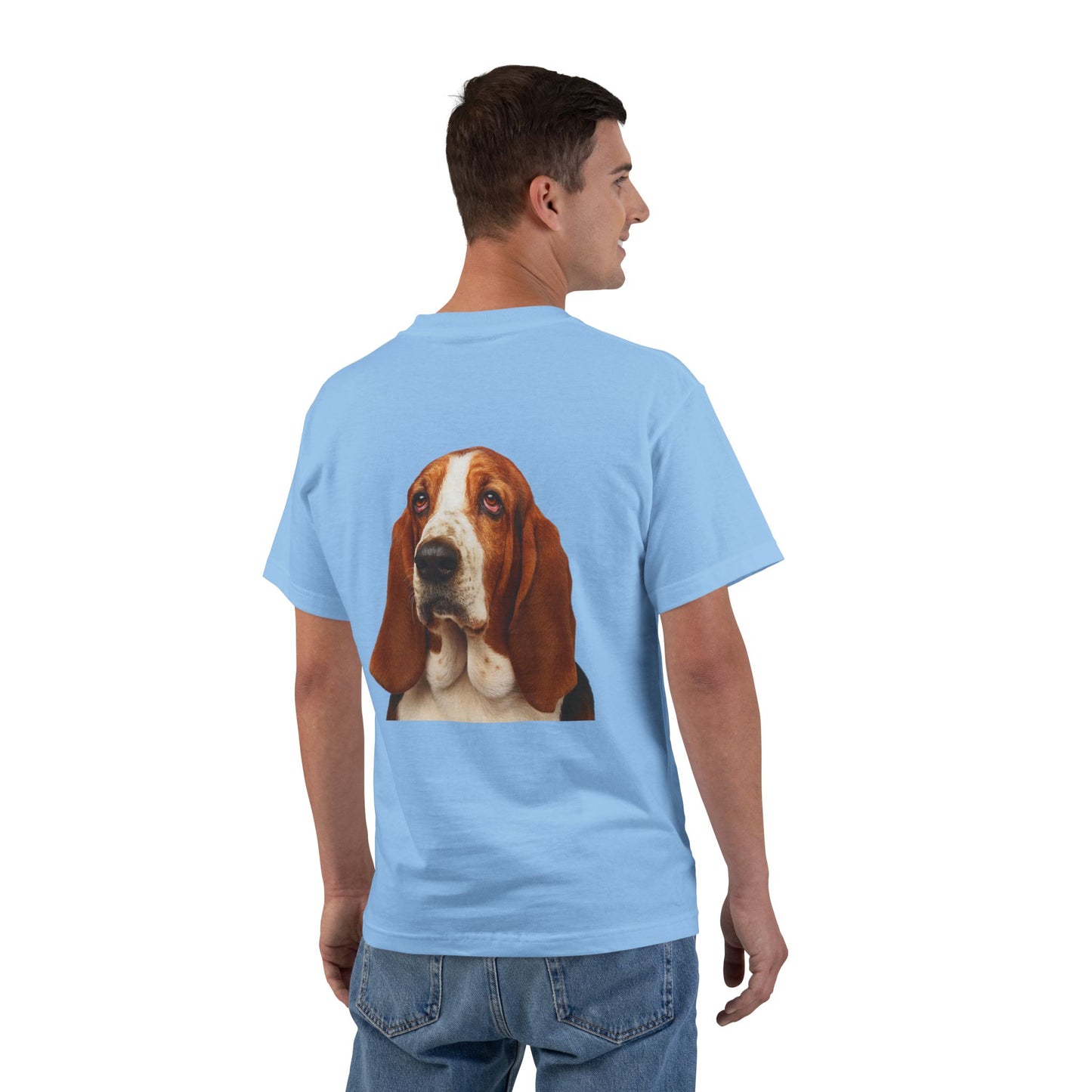 Basset Head Men's Short-Sleeve Crewneck Tee