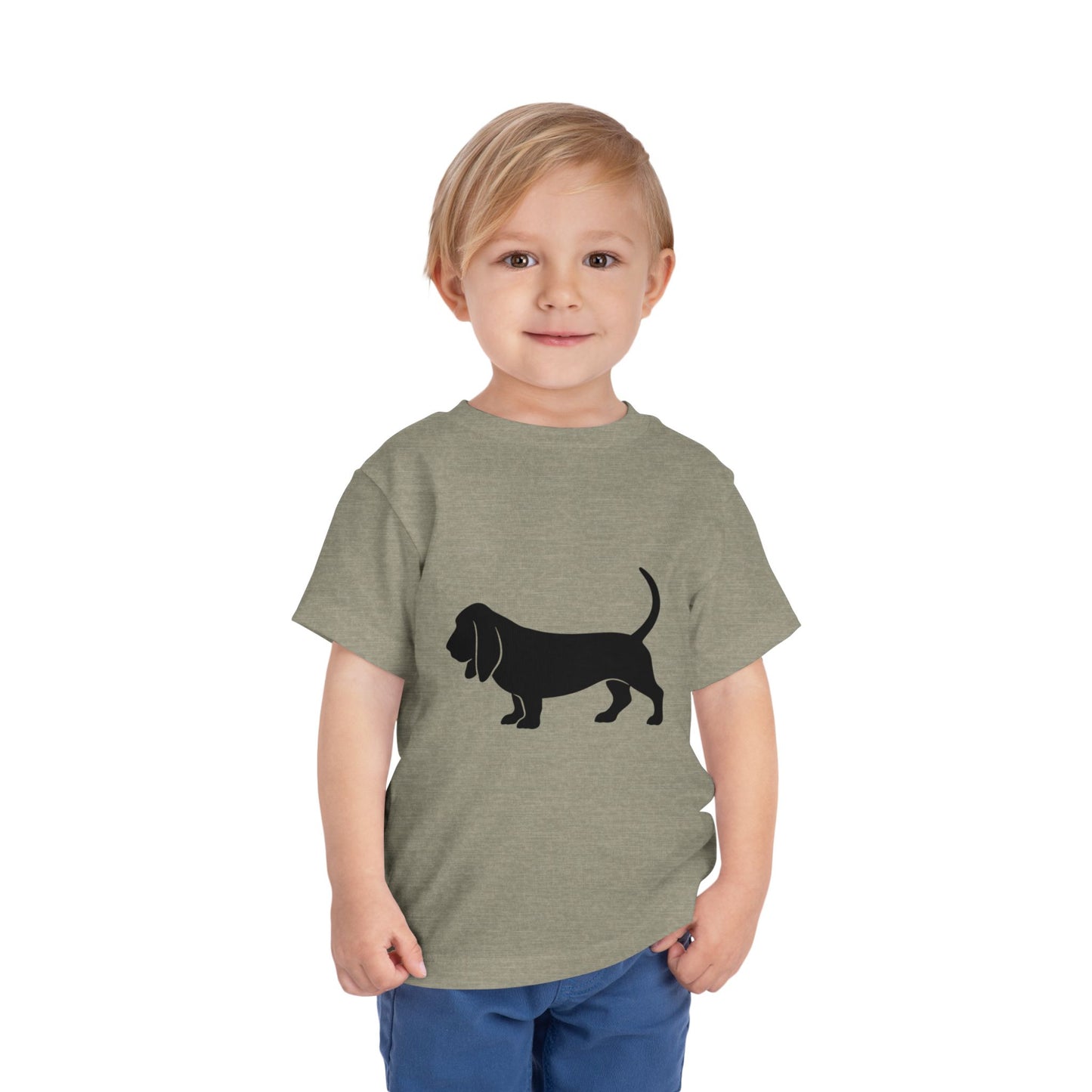 Basset Silhouette Toddler Unisex Short Sleeve Crewneck Tee