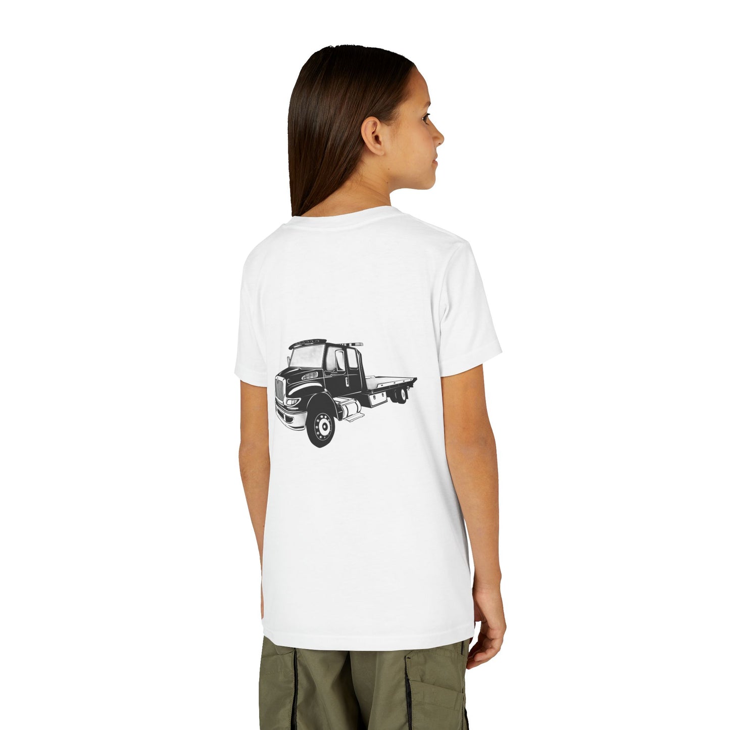 Flatbed Tow Truck Youth Unisex Short Sleeve Crewneck Tee