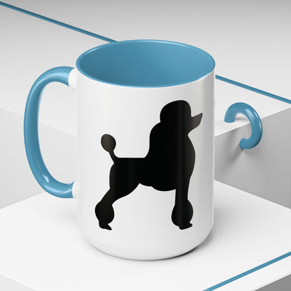 Poodle Silhouette 2-Tone Coffee Mug