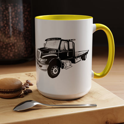 Flatbed Tow Truck 2-Tone Coffee Mug