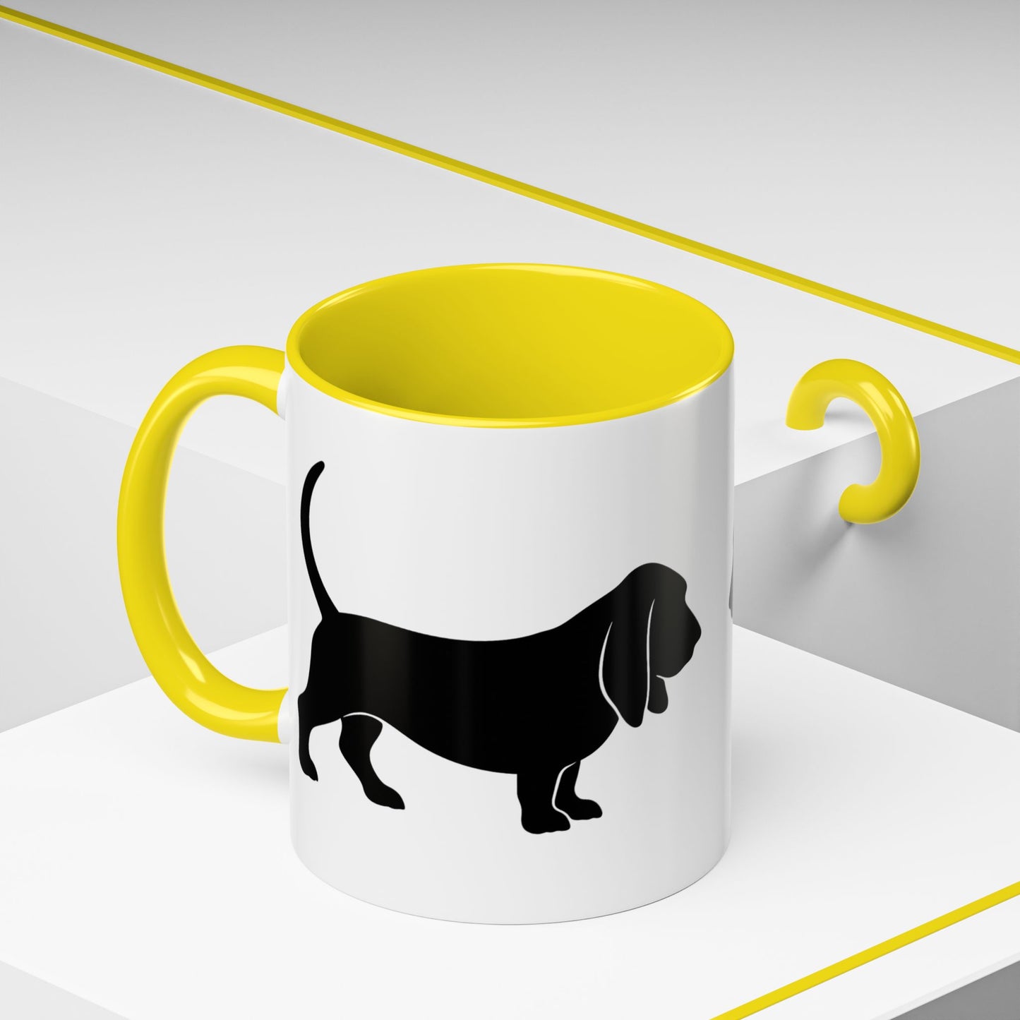 Basset Silhouette 2-Tone Coffee Mug