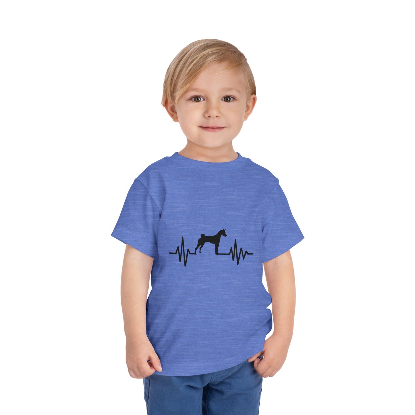 My Heart Beats For Basenjis Toddler Unisex Short Sleeve Crewneck Tee
