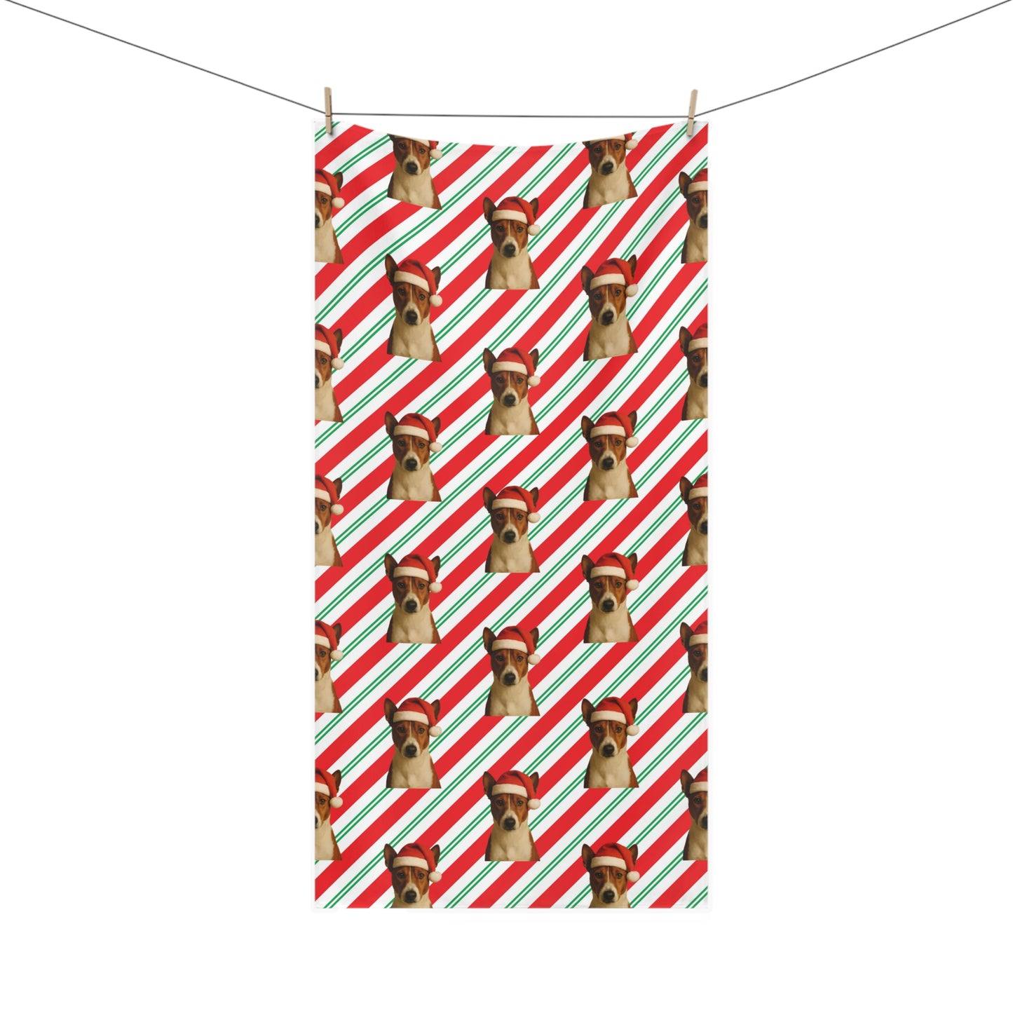Santa Paws Basenji Mink-Cotton  Beach Towel