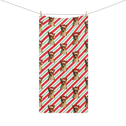 Santa Paws Basenji Mink-Cotton  Beach Towel