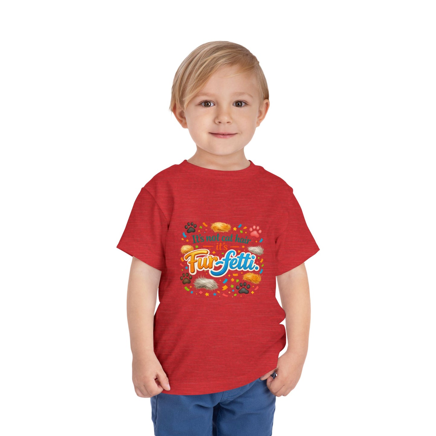 Fur-Fetti Cat Toddler Unisex Short Sleeve Crewneck Tee
