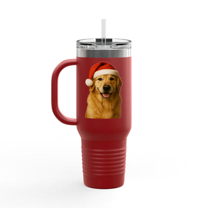 Santa Paws Golden Insulated Travel Mug