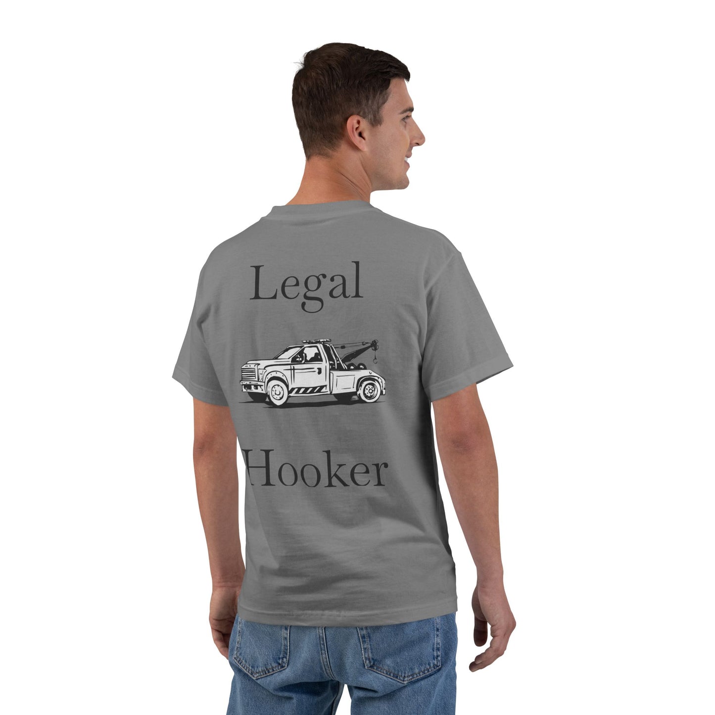 Legal H**ker Wheel Lift Tow Truck Men's Short-Sleeve Crewneck Tee