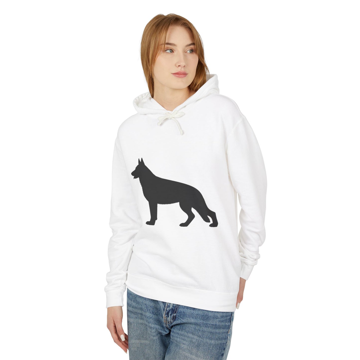 German Shepherd Silhouette Unisex Lightweight Hoodie
