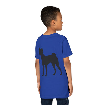 Basenji Silhouette Youth Unisex Short Sleeve Crewneck Tee