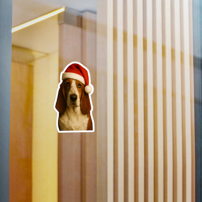 Santa Paws Basset Vinyl Decal