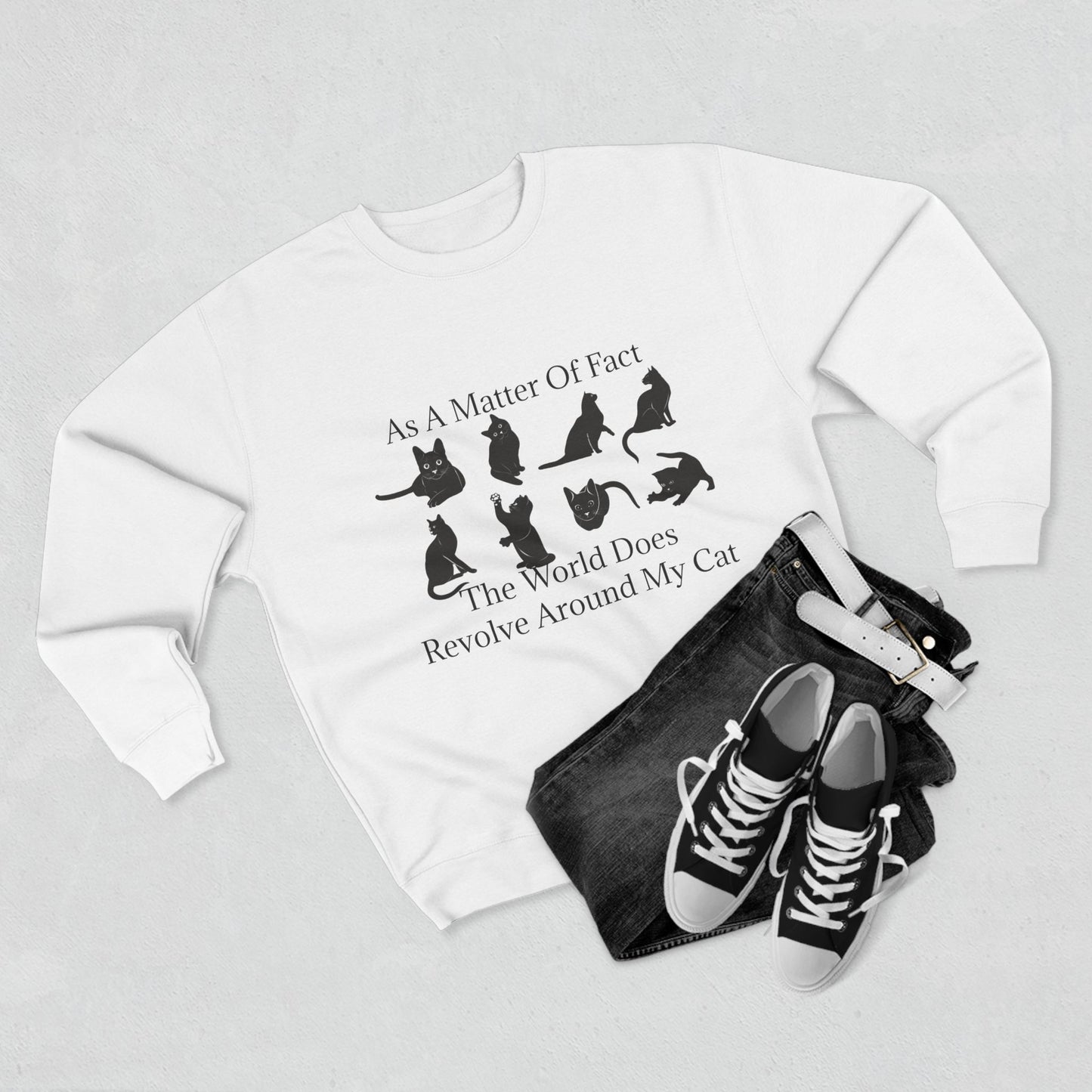 Matter Of Fact Cat Unisex Crewneck Sweatshirt
