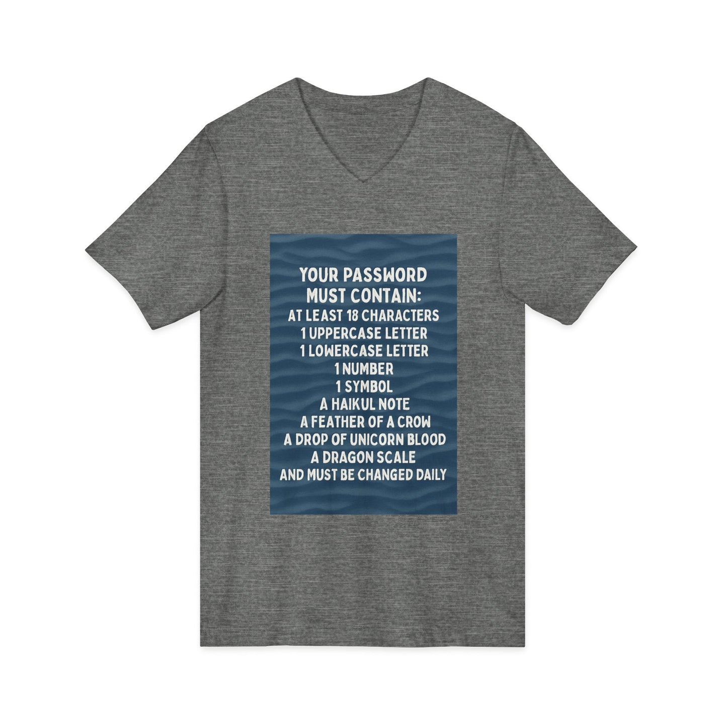 Password Unisex Short Sleeve V-Neck Tee