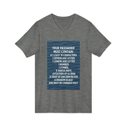 Password Unisex Short Sleeve V-Neck Tee