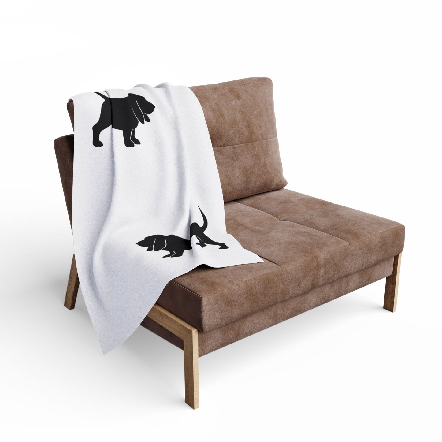 Basset Silhouette Arctic Fleece Blanket