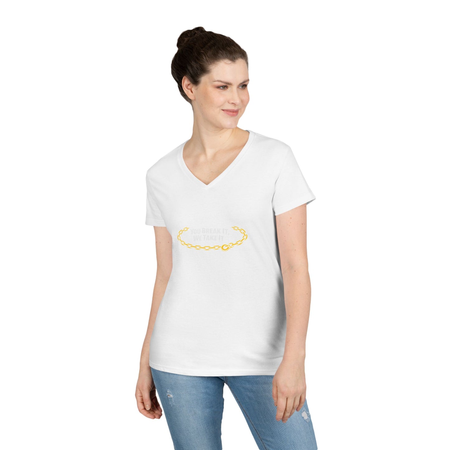 You Break It Women's V-Neck T-Shirt