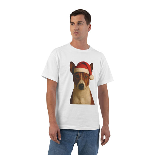 Santa Paws Basenji Men's Short-Sleeve Crewneck Tee