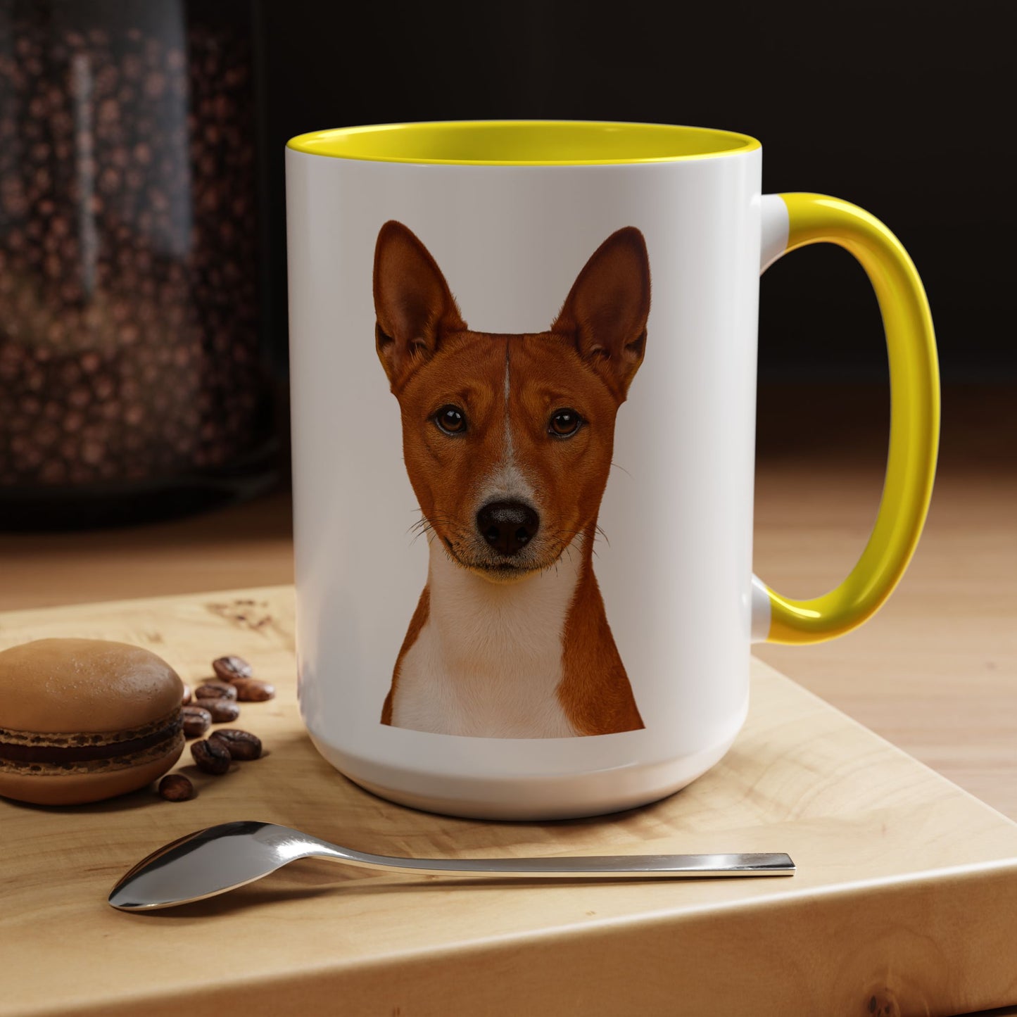 Basenji Head 2-Tone Coffee Mug
