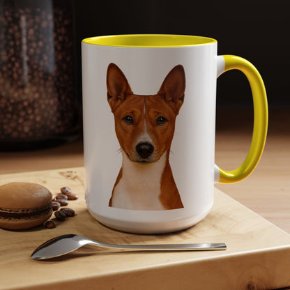 Basenji Head 2-Tone Coffee Mug