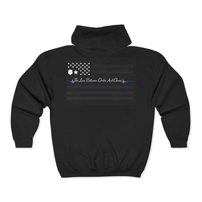Thin Blue Line Unisex Full Zip Hoodie