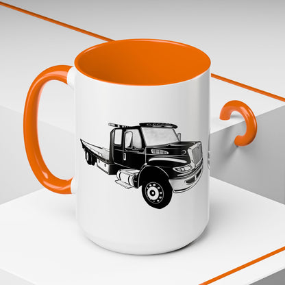 Flatbed Tow Truck 2-Tone Coffee Mug
