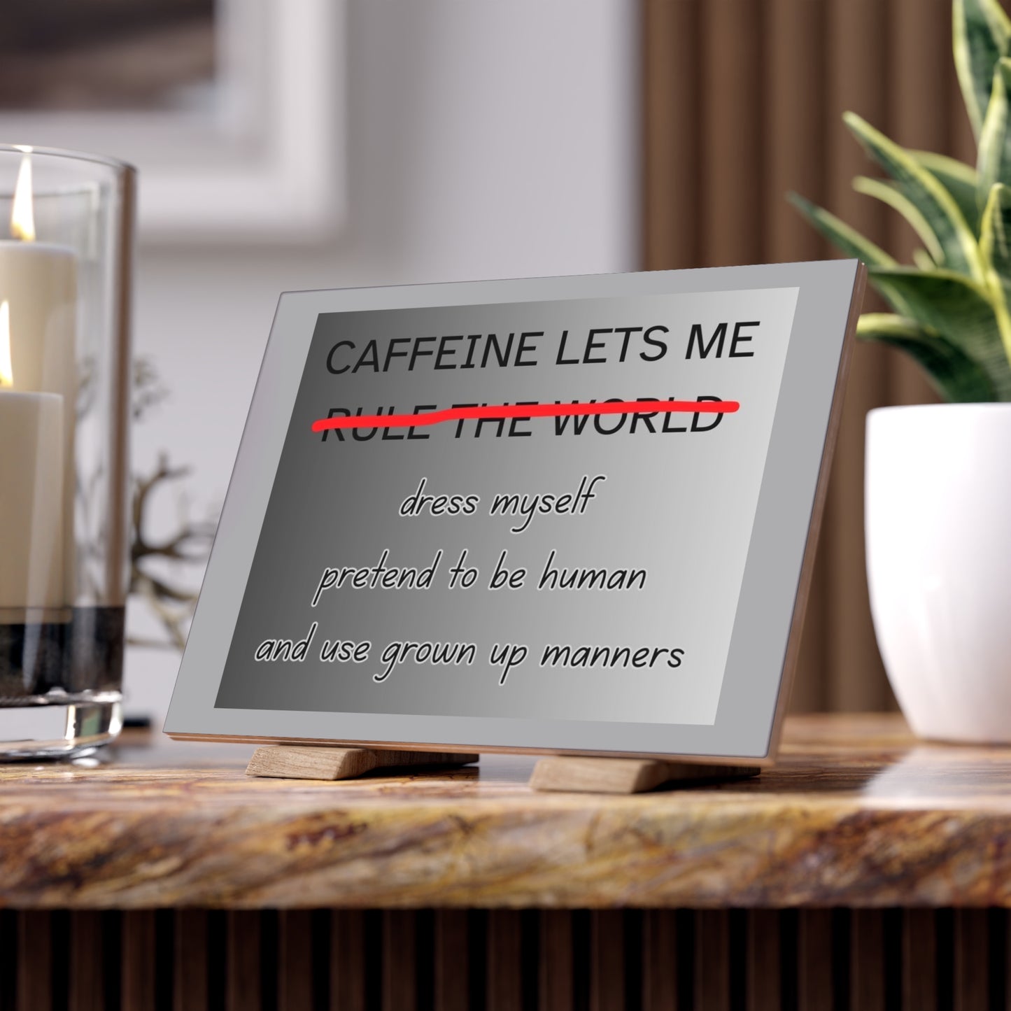 Caffeine Lets Me Ceramic Photo Tile