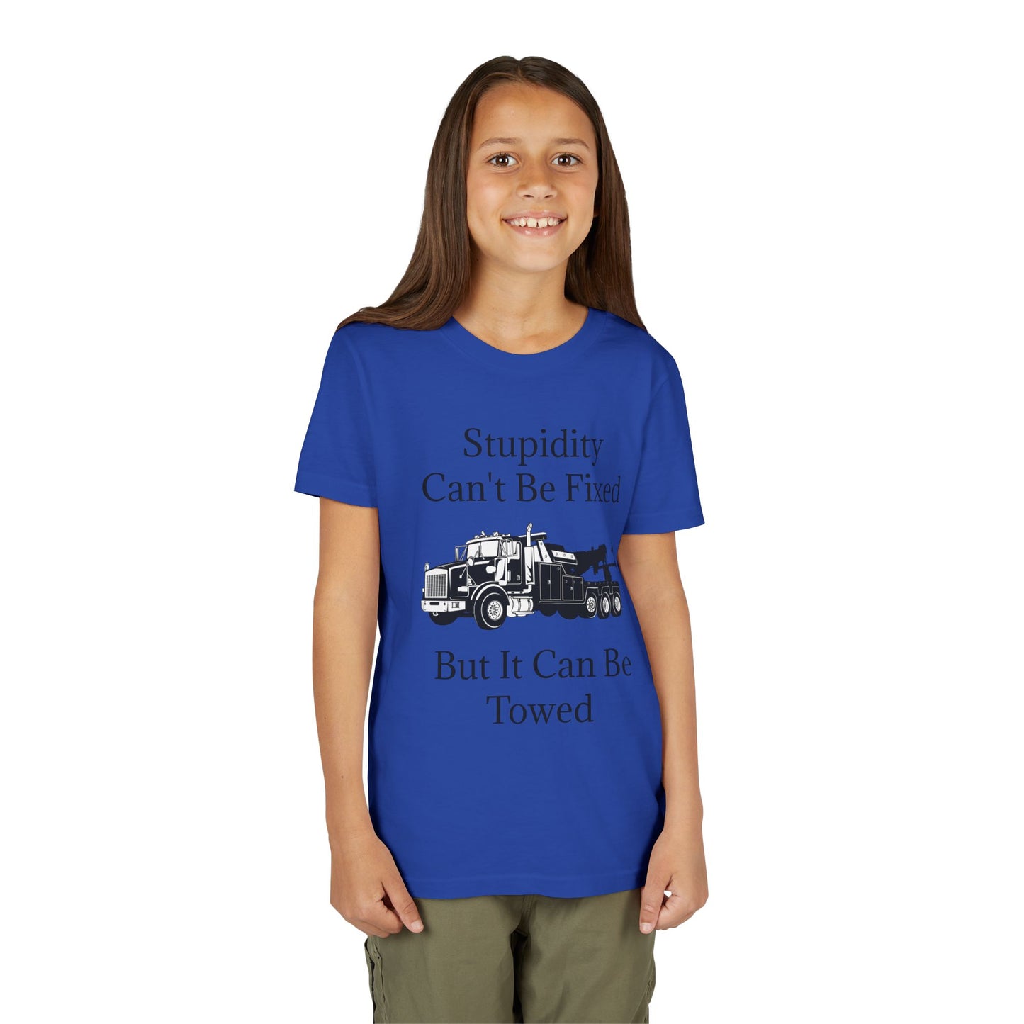Stupidity Heavy Tow Truck Youth Unisex Short Sleeve Crewneck Tee