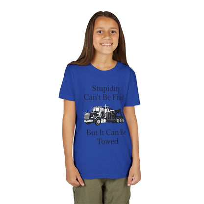 Stupidity Heavy Tow Truck Youth Unisex Short Sleeve Crewneck Tee